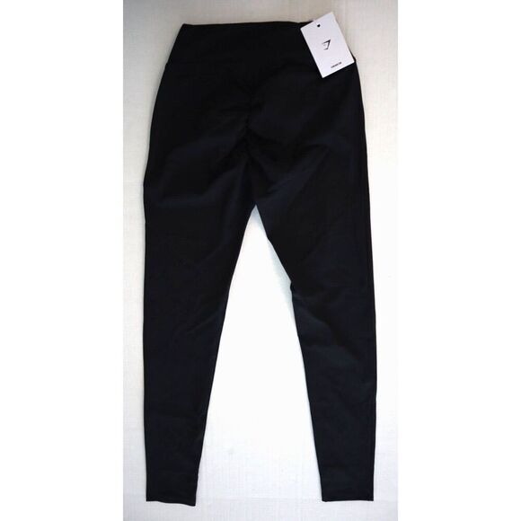 Gymshark B6A4D-BB2J-S-AM2 Women's Sz S Black High-Waisted Ruched Leggings - Picture 2 of 11